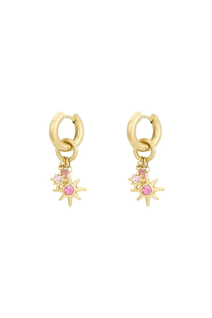 Pink starlight earring