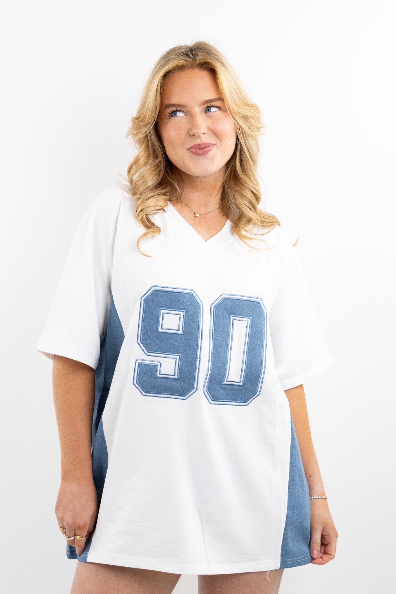 Oversized denim jersey