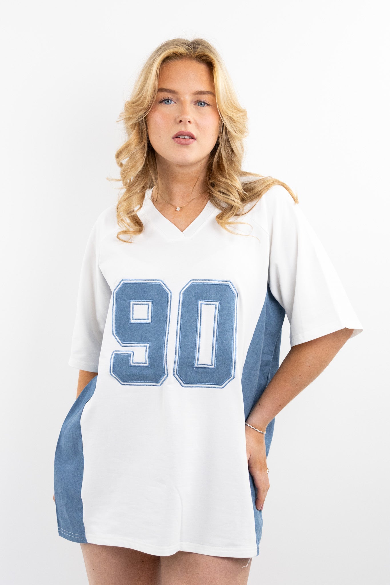 Oversized denim jersey