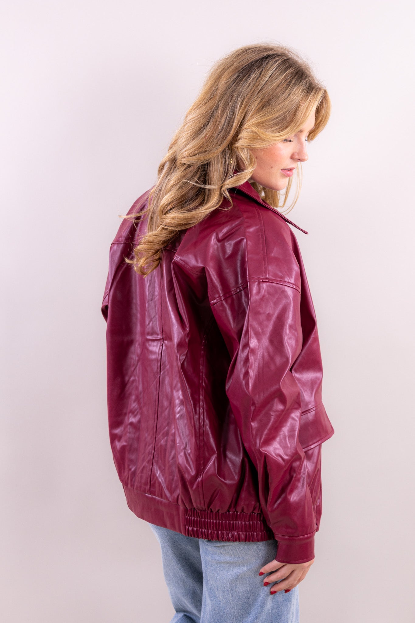 Jade Leder Look Jacke